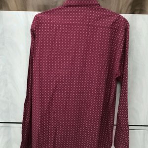 Maroon Cotton Printed Shirt