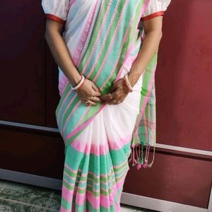 New Begumpuri Saree (White 🤍)