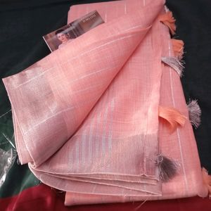 Office Wear Lenin Cotton Saree