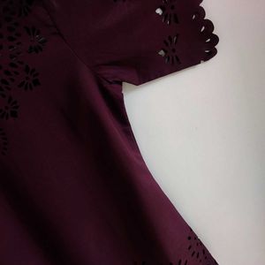 Burgundy/Wine Colour Laser Cut Top