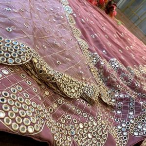 Mirror Work - Rosy Lehenga