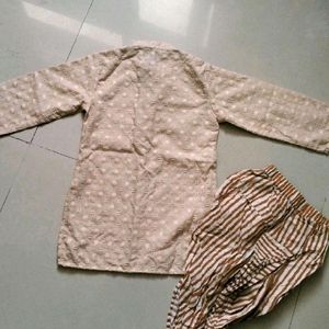 Chikankari Kurta + Dhoti Set(12-18 Months)