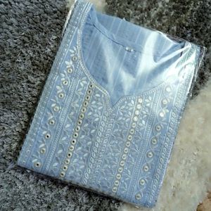 Khadi Cotton Kurta, Pant And Dupatta Set