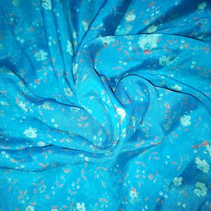 Dual Tone Chiffon Sari With Zari Border