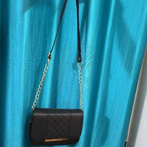 Black Sling Bag (with golden chain)