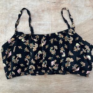 Black Printed Crop Top