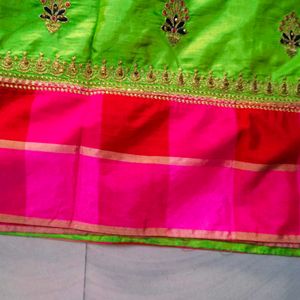 Green colour beautiful designer saree