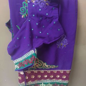 Saree with blouse size30(adjustable)..never used