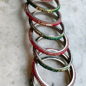 Combo Bangles Red And Green Color
