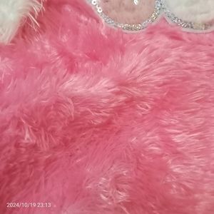 Pink Baby Fur Frock Never Used Like New