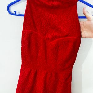 Red Fish Cut Style Dress - xs