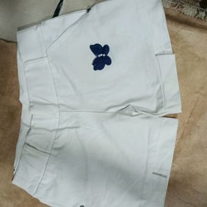 White Butterfly Cotton Shorts For Kids(Girls).