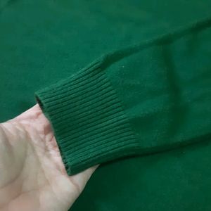 Dark Green Sweatshirt Made Of Soft Wool