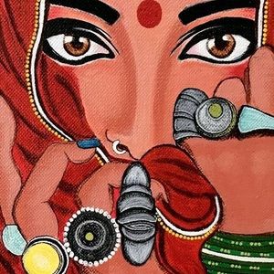 Traditional Indian Artwork On Canva