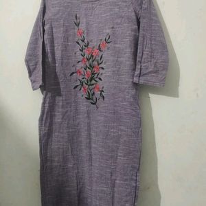 Beautiful Cotton Kurti with Embroidery