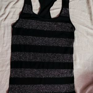 Womens Lurex Rugby Stripe Tank