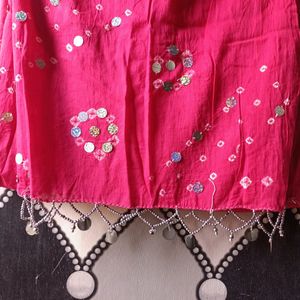 Pink Bandhni Dupatta