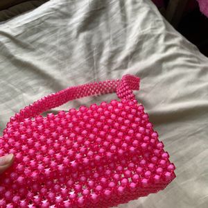 Barbie Inpired Pink Beaded Bag