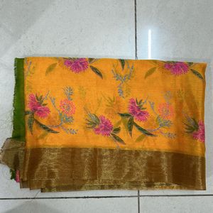 NEW YELLOW WOMEN SAREE