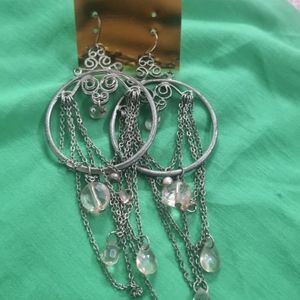 Beautiful Silver Coloured Hanging Earrings Set