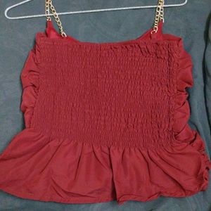 Maroon Party Wear Tank Top