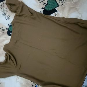 Stylish Brown Top In Xl Size With Beads