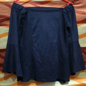 Beautiful Navy Blue Color Off Shoulder Top