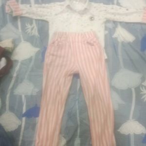 Boys White Shirt And Pant Set