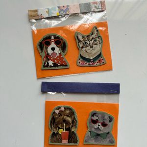 Set Of 2 Sticker Cutouts - Dogs And Cats