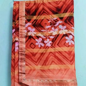 Flower Printed Saree 💜🌸