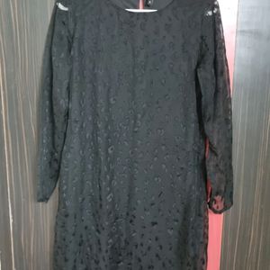 Georgette Black Full Sleeves Dress