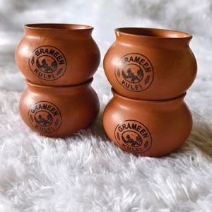 Small Matka Kulfi/Ice Cream Clay Pots (Set Of 4)