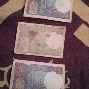 Very Rare Old Two Rupee 3 Notes With One Rupe