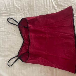 Y2K Satin Red Top