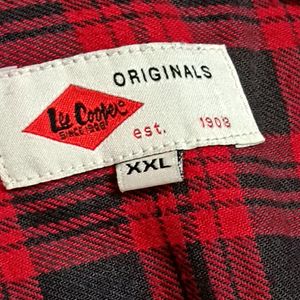 Lee Cooper Men Red Checks Regular Fit Casual Shirt