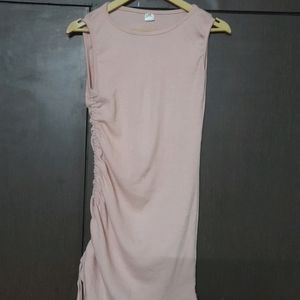 Peach Bodycone Midi  Dress