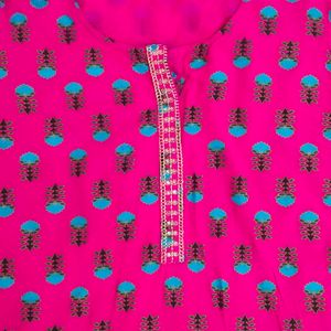 Pink Printed Kurti For Women