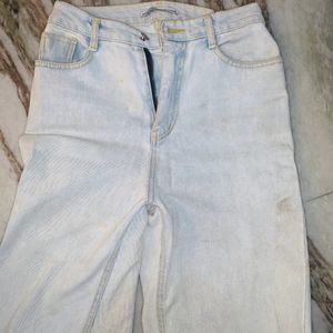 Washed Light Blue Denim Jeans