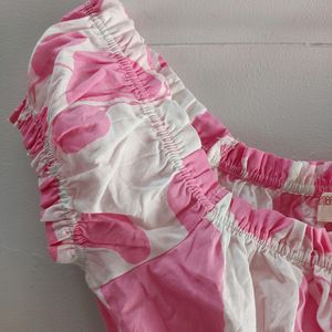 BRAND NEW PINK AND WHITE TOP WITH TAG