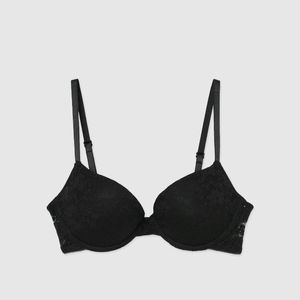 Branded Lace Push Up Bra Ultrablack 32 A