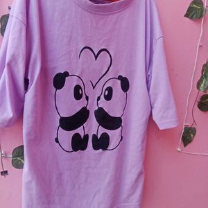 Purple ( Casual Wear) Cute Panda Printer T Shirts