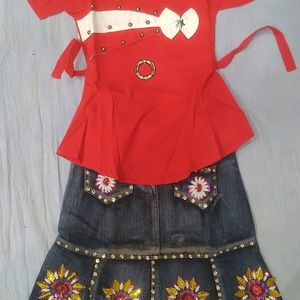 Jeans Top For Girls 5-7 Years