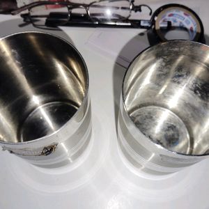 2 Steel Cup Very Thick New Never Used