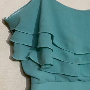 TULIPS🌷: Teal Layered Top with Ruffles 🌊