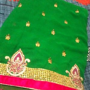 Green Georgette Saree