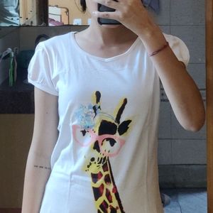 White Giraffe Tee