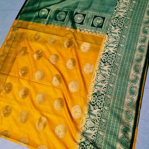 Dussehra Traditional Elephant Design Banarasi Silk