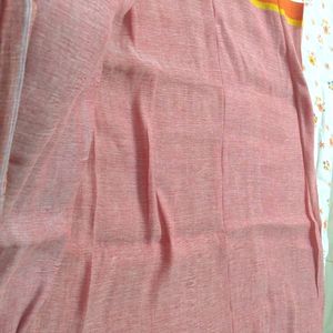 Original Linen Saree With Ganga Jamuna Border