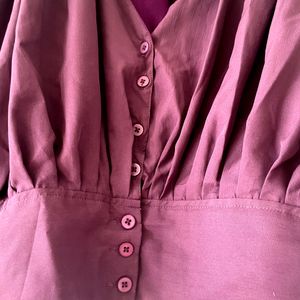 Vibrant Purple Crop Top Bell sleeves