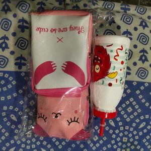 Kids Impirted Sipper And Pouch Pencil Kit